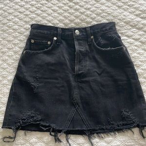 AGOLDE black jean mini skirt
